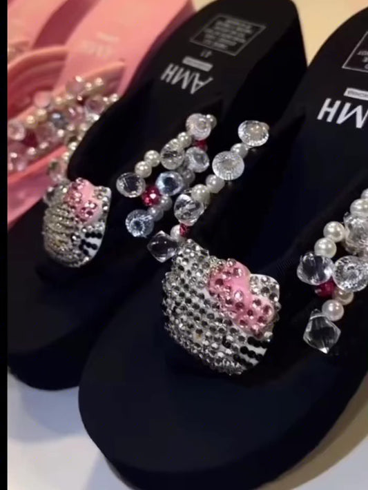 “HK” Bling Sandals